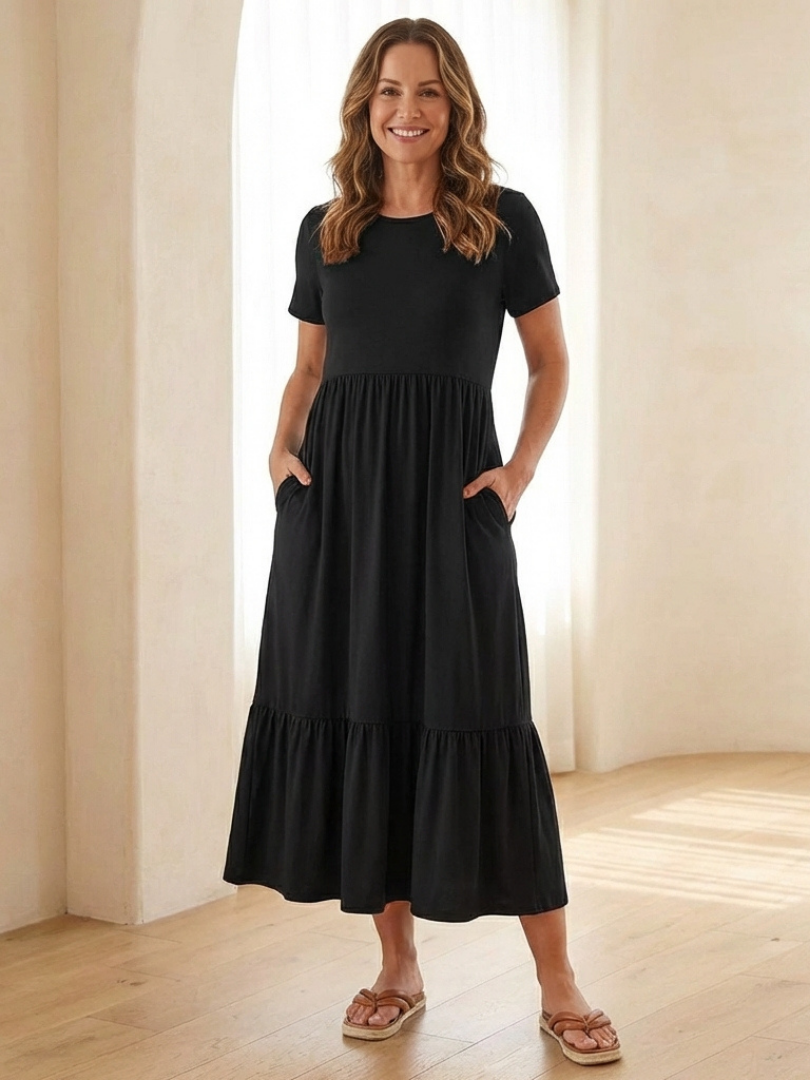 midi dress round neck Nessa