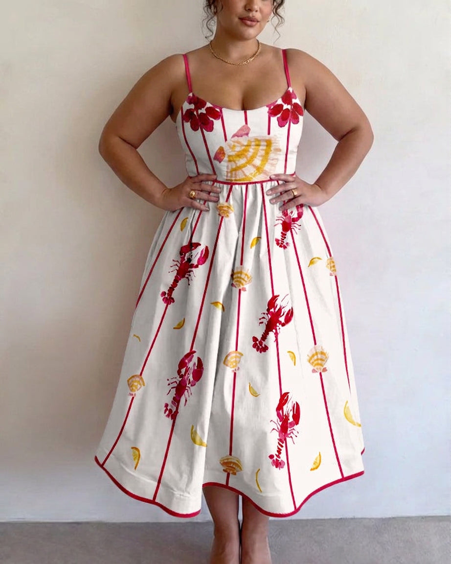 brielle midi dress Brielle Meadow Strap Midi Dress