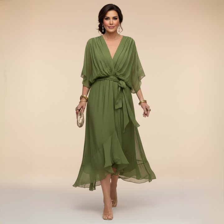 Marta | V-neck Chiffon Dress