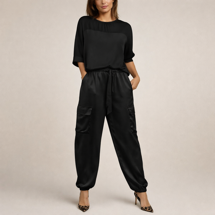 Clara | Loose Satin Cargo Set