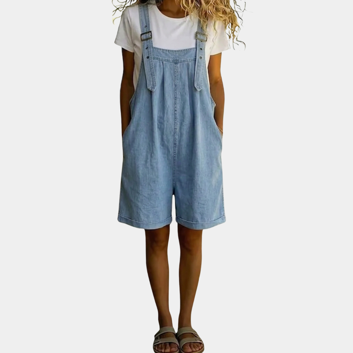 Harlow | Relaxed Denim Short Overalls