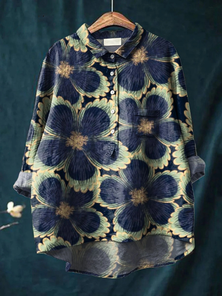 Jessika | Women's Vintage Floral Art Print Casual Shirt