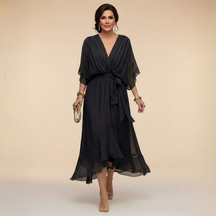 Marta | V-neck Chiffon Dress