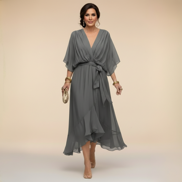 Marta | V-neck Chiffon Dress