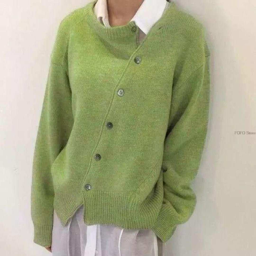Alycia | Asymmetric Button Cardigan
