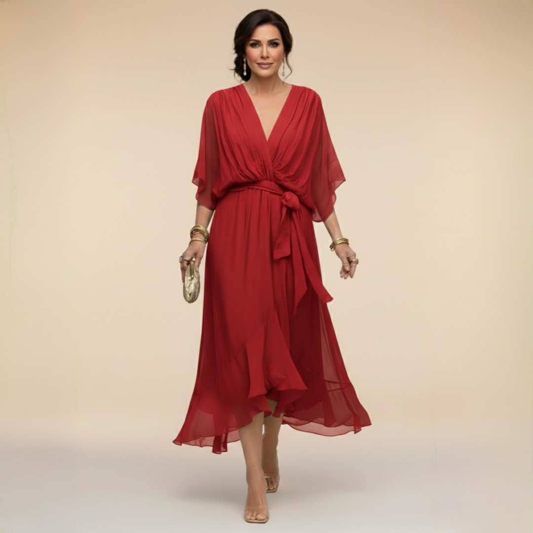 Marta | V-neck Chiffon Dress