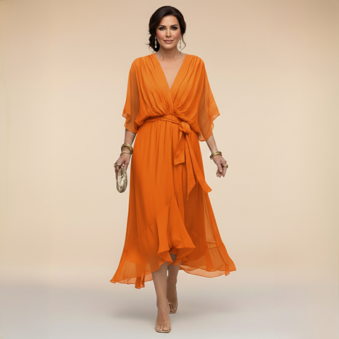 Marta | V-neck Chiffon Dress