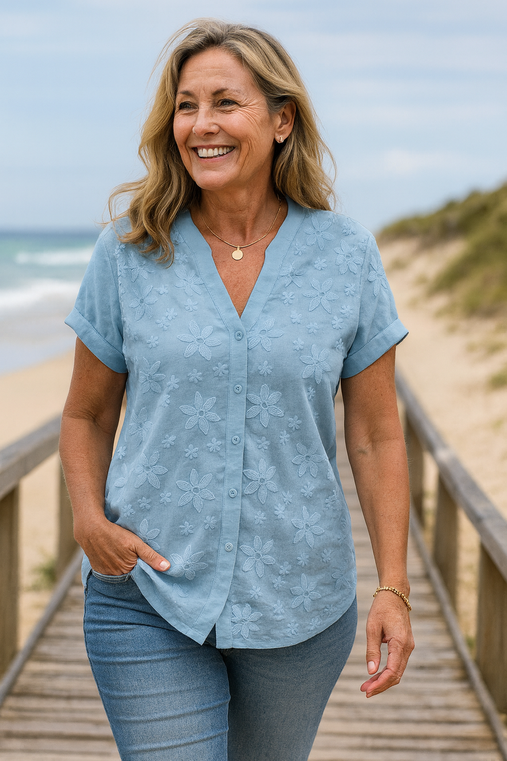 Rena | Natural Cotton-Linen Top