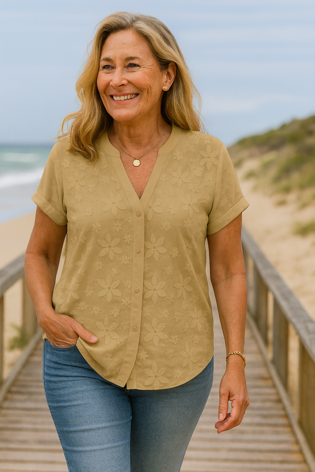Rena | Natural Cotton-Linen Top