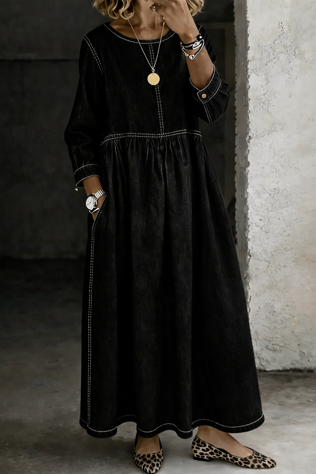 Zeph | Vintage Denim Maxi Dress