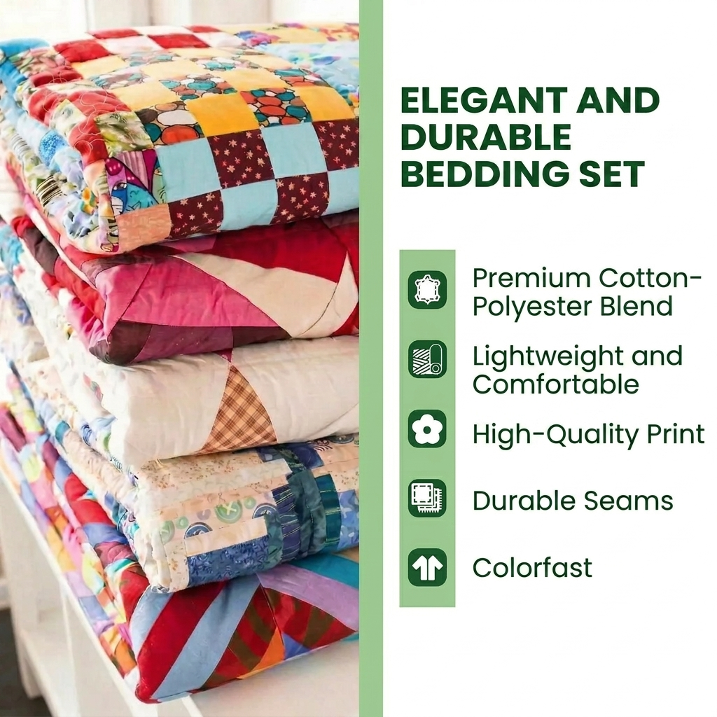 3-Piece Quilted Bedding Set - Forest Animals