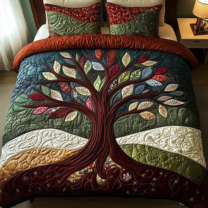 Quilted Bedding Set 3 Pieces - Embrace of Nature