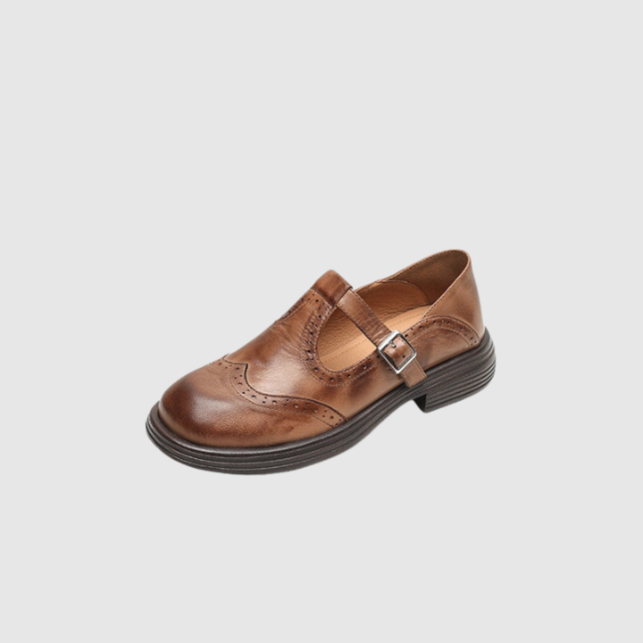 Velda | Elegant Leather Look Mary Jane Shoes