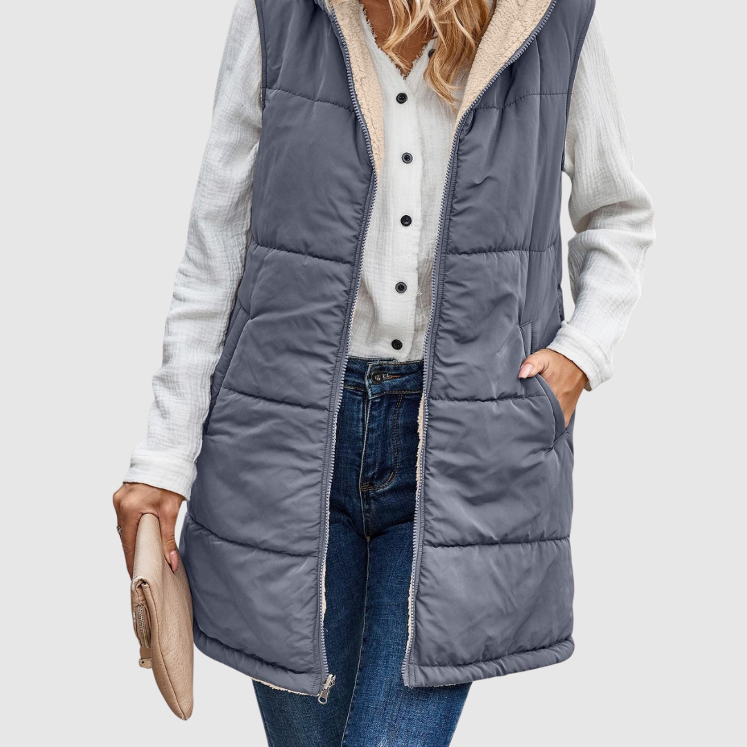Mishelle | Reversible Warm Hooded Vest