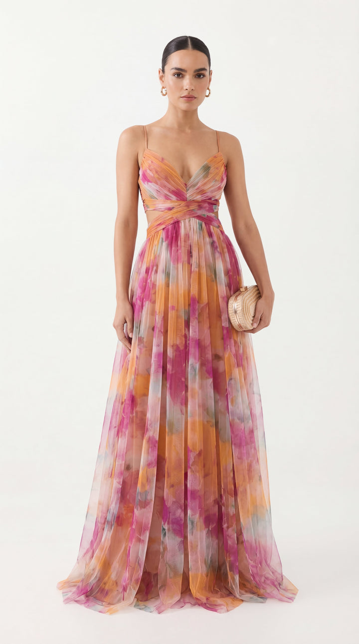 Giselle | Long dress with floral print