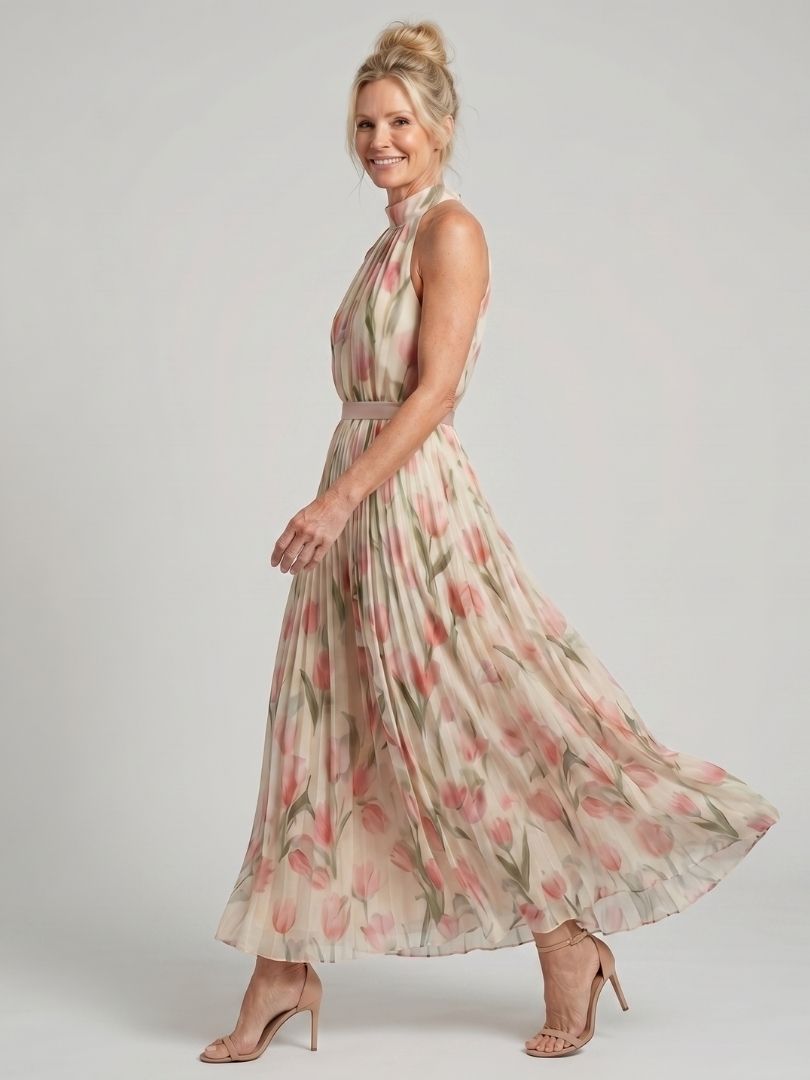 Harper | Midi Halter Floral Dress