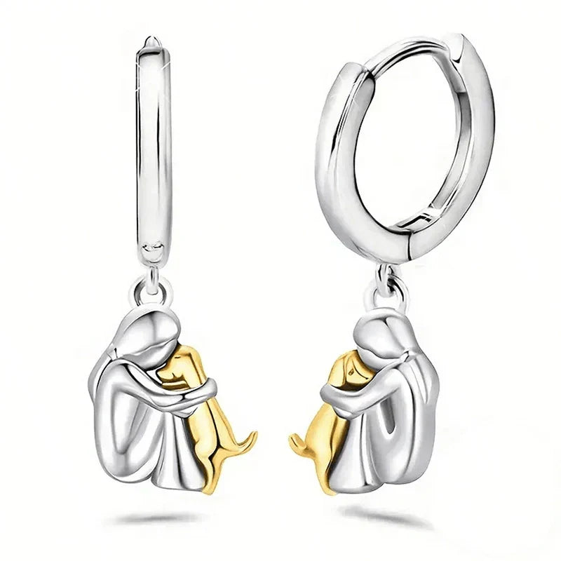 Poppy | Earrings with Dog Icon (Round Closure)