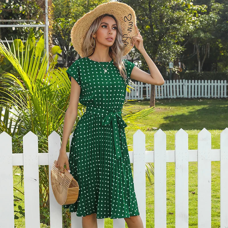 Bethany | Polka Midi Summer Dress