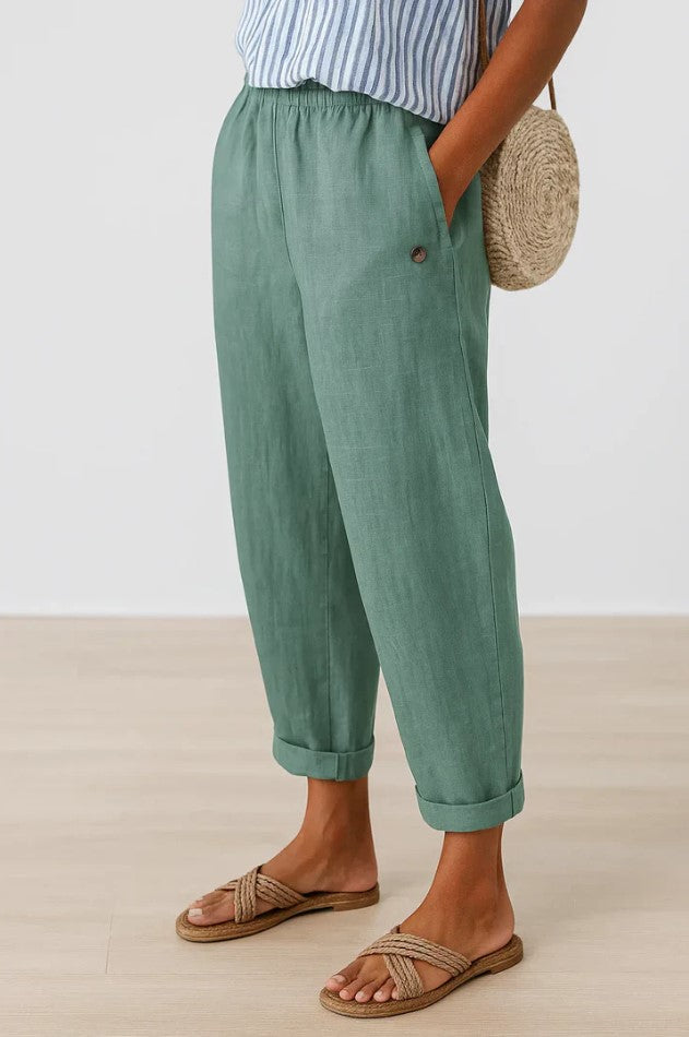 Edith | Breathable Linen-Cotton Trousers