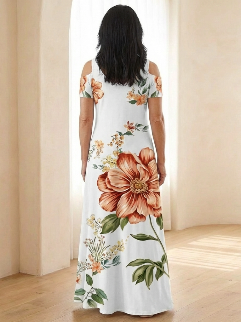 Calix | Floral Short Sleeve Maxi Dress