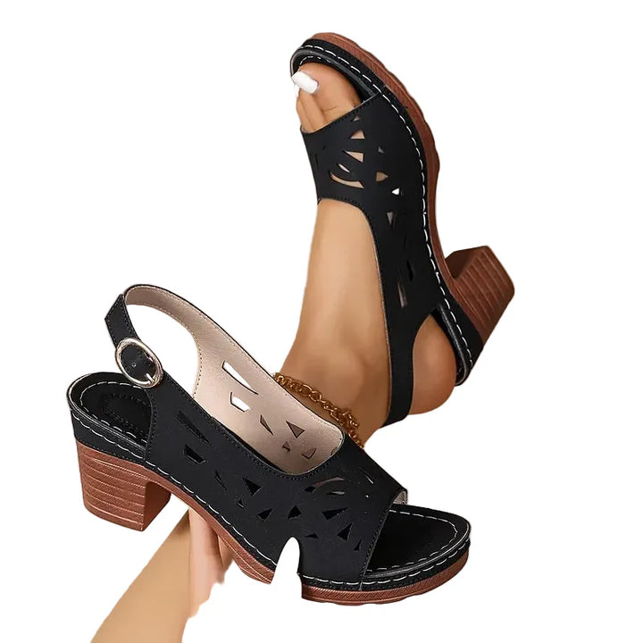 Cristal | Block Heel Sandals  with Strap
