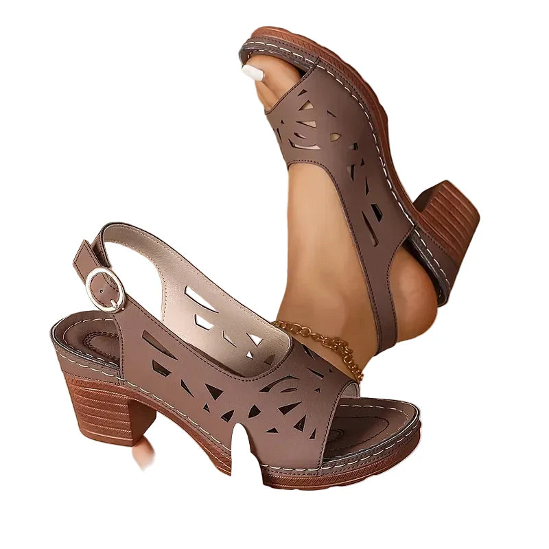 Cristal | Block Heel Sandals  with Strap