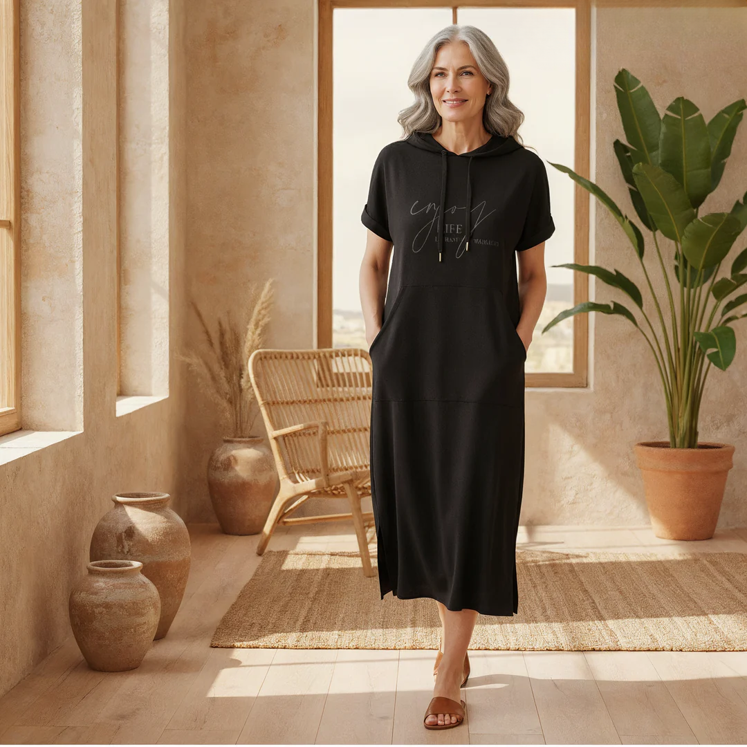 Britany | Casual Hoodie Midi Dress