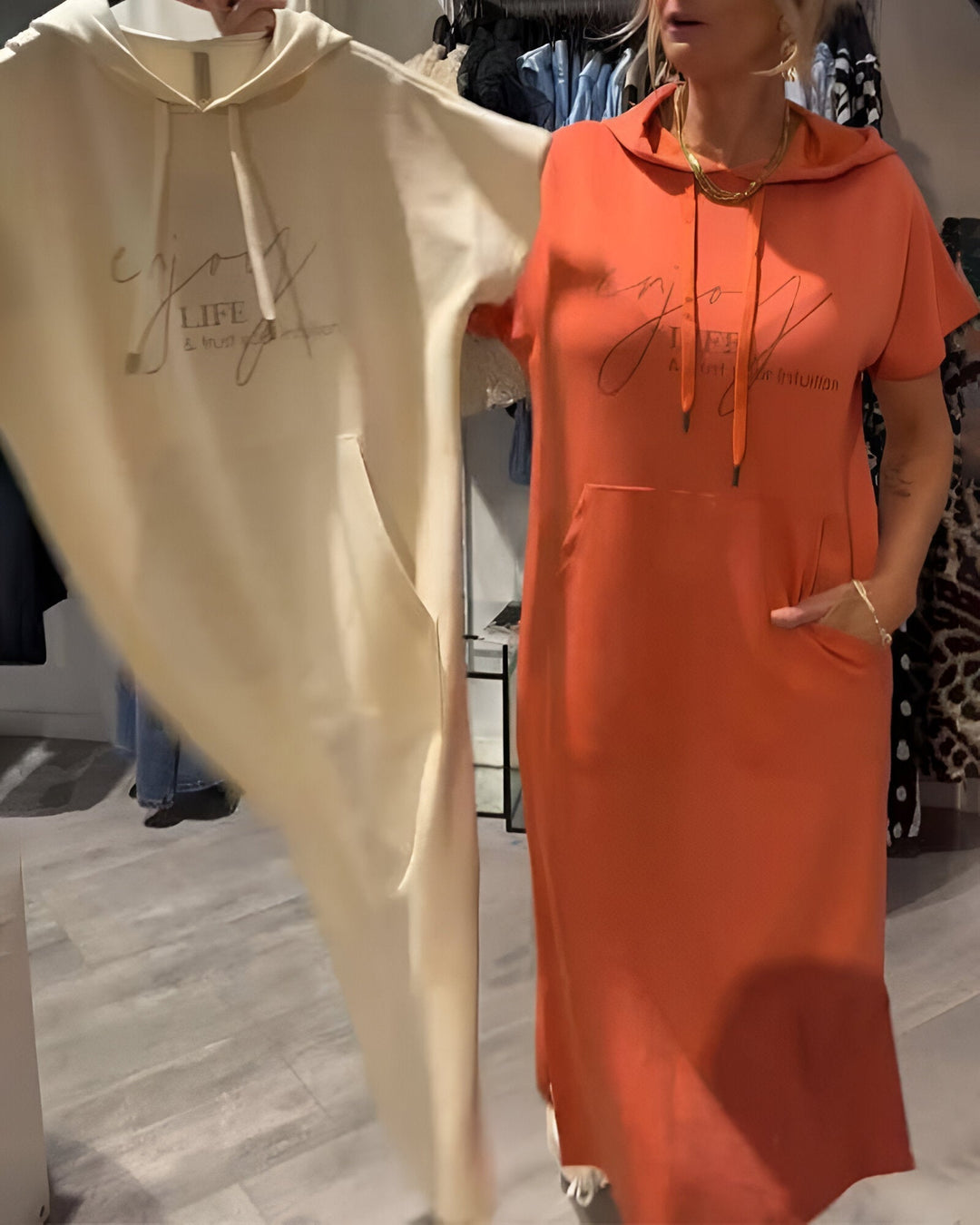 Britany | Casual Hoodie Midi Dress