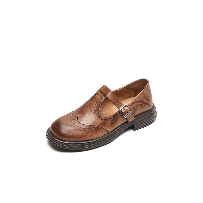 Velda | Elegant Leather Look Mary Jane Shoes