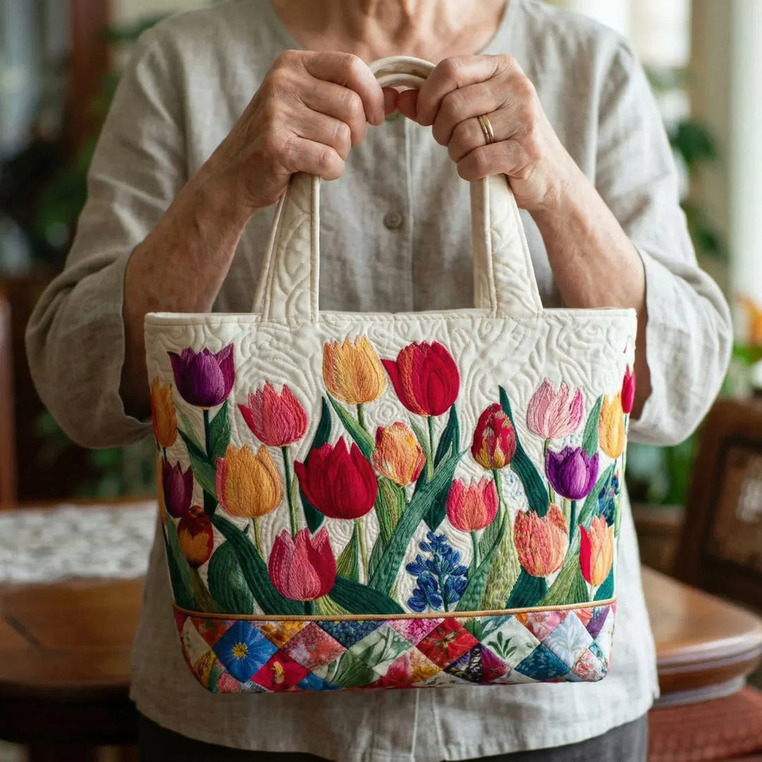 Camille | Tulips Inspired Handmade Quilted Bag