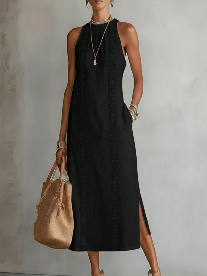 Lottie | Elegant Mao Collar Midi Dress