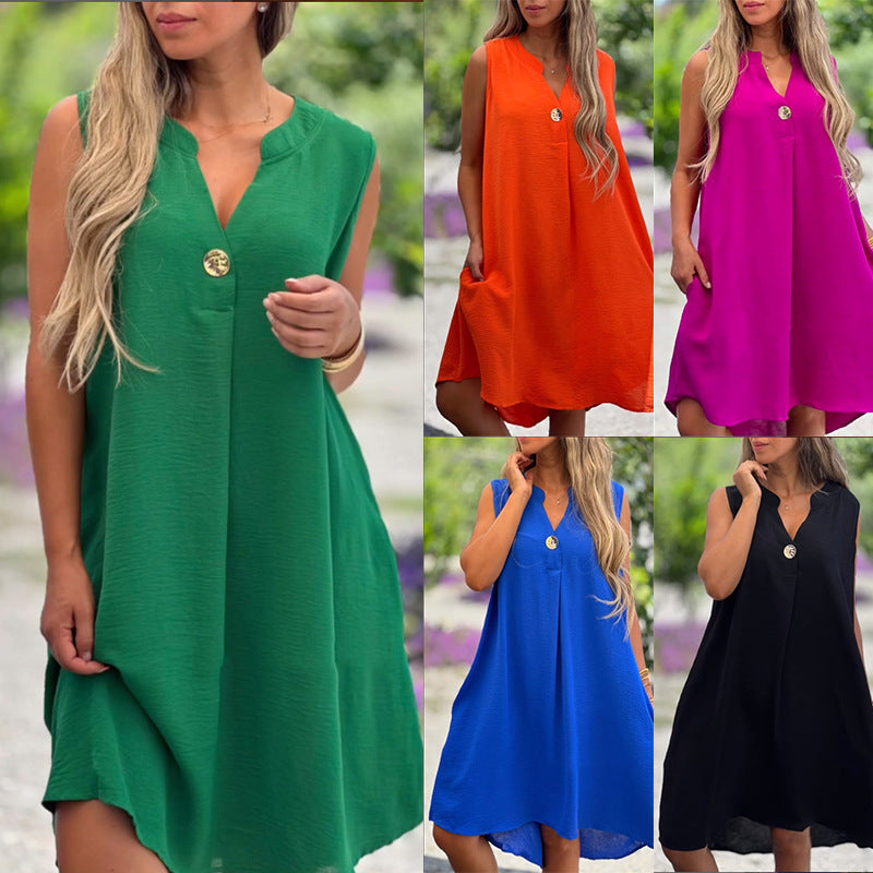 Elsa | Sleeveless V-neck Casual Dress