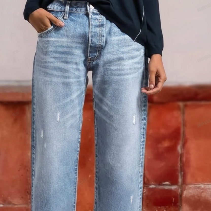 Harper | Retro Short Straight Jeans