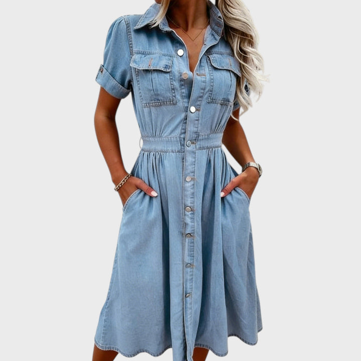 Deborah | Short Sleeve Denim Dress