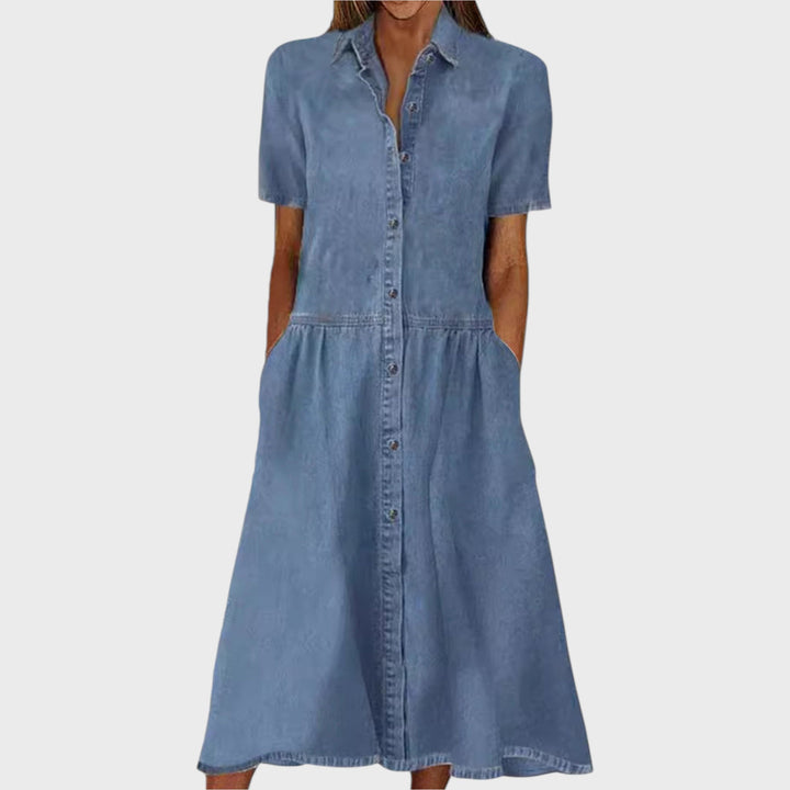 Carol | Short Sleeve Denim Dress