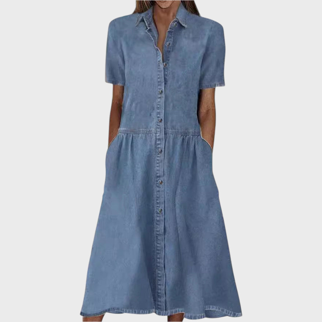 Carol | Short Sleeve Denim Dress