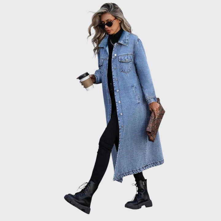 Maya | Stylish Long Denim Jacket
