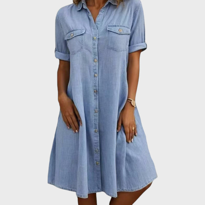 Patricia | Casual Denim Style Midi Dress